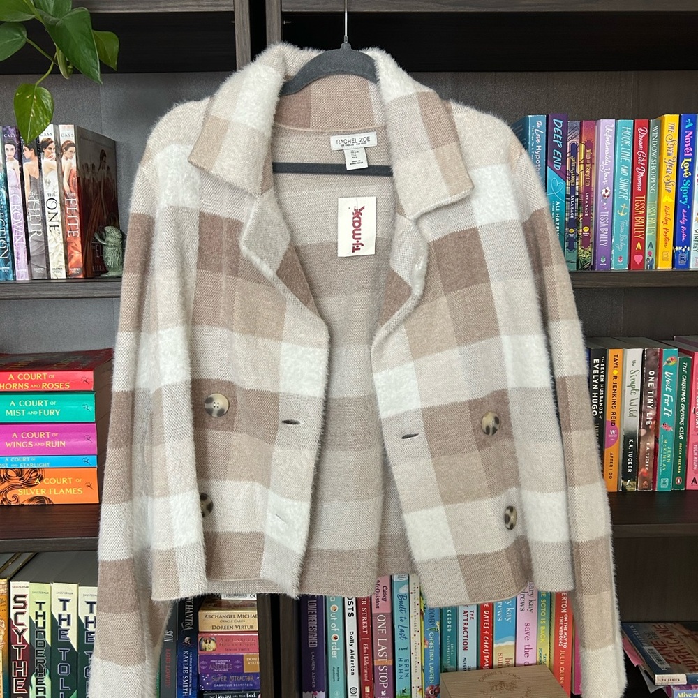 Rachel Zoe Cream and Brown Teddy Jacket Modern Design
